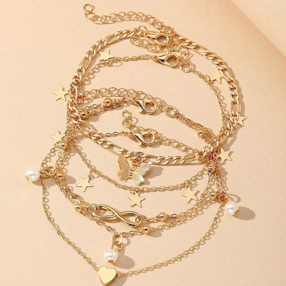 🦋 Lunaria Solstice Charm Anklet Set 🦋