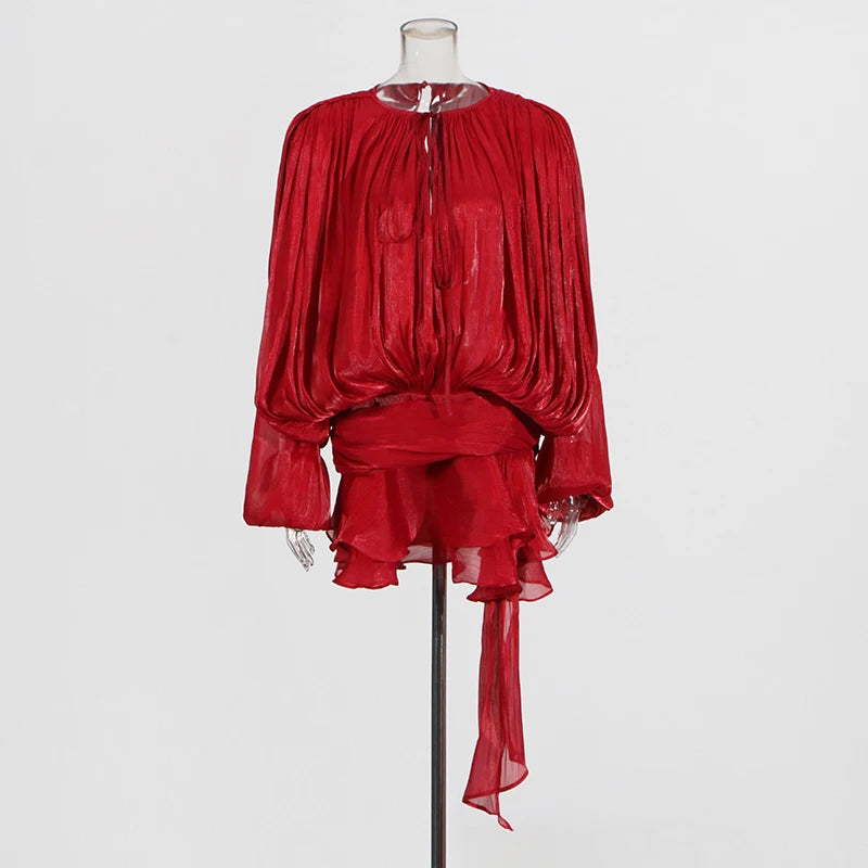 Bloom of the Night Blouse Mini Dresses by Lunaria's