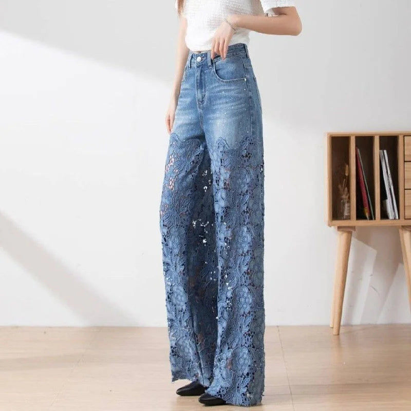 Moonlace Wide-Leg Jeans by Lunaria’s