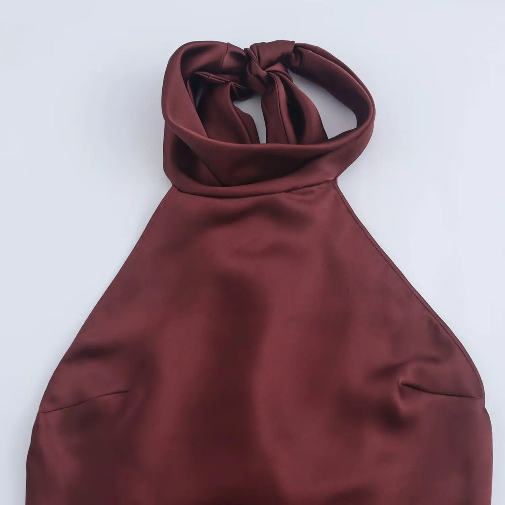 ✦ Garnet Eclipse Bow-Back Gown 𓆃