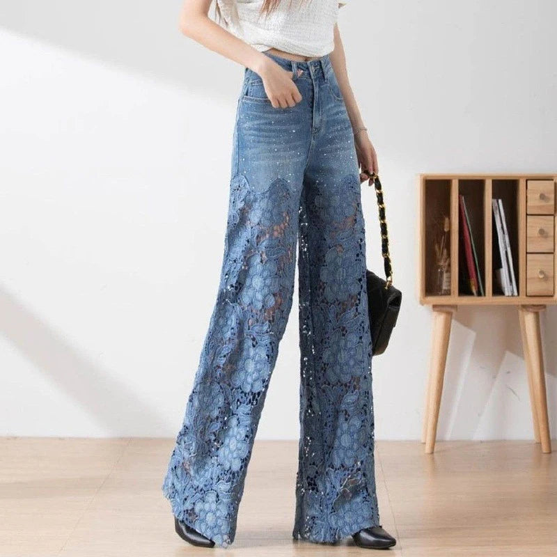 Moonlace Wide-Leg Jeans by Lunaria’s